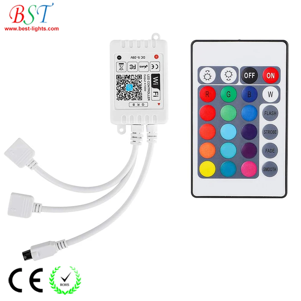 Smart WiFi LED Strip Light Controller 2-Ports 144 watts for DC12V DC24V RGB LED light strips