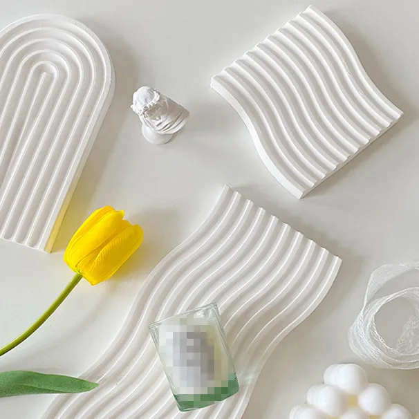 Wave pattern plaster storage tray Photo Video Studio Picture Prop Decoration Backgrounds for Product Photography Props