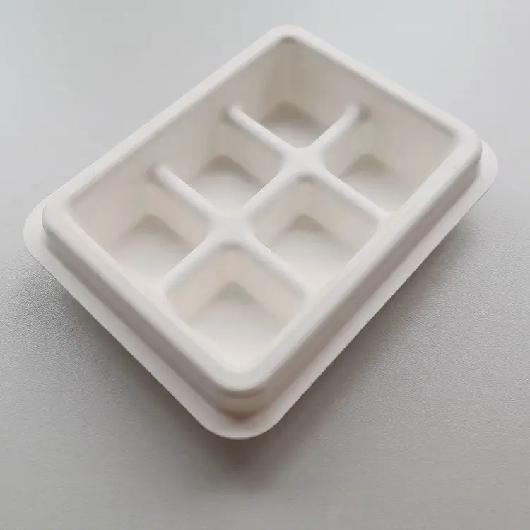 Custom biodegradable sugarcane bagasse molding pulp thermoforming chocolate packaging tray