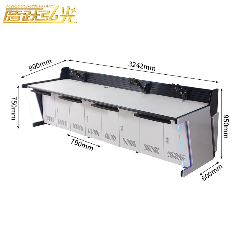 Four workstation DN-type command center control console monitoring desk Conference  office furniture monitoring computer desk
