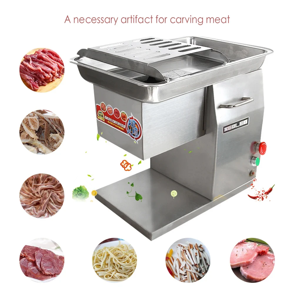 XEOLEO Commercial Meat Slicer 250KG/H Electric Meat Cutter 2.5/3/4/5/6/7/8mm Adjustable Stainless Steel Automatic Slice Machine