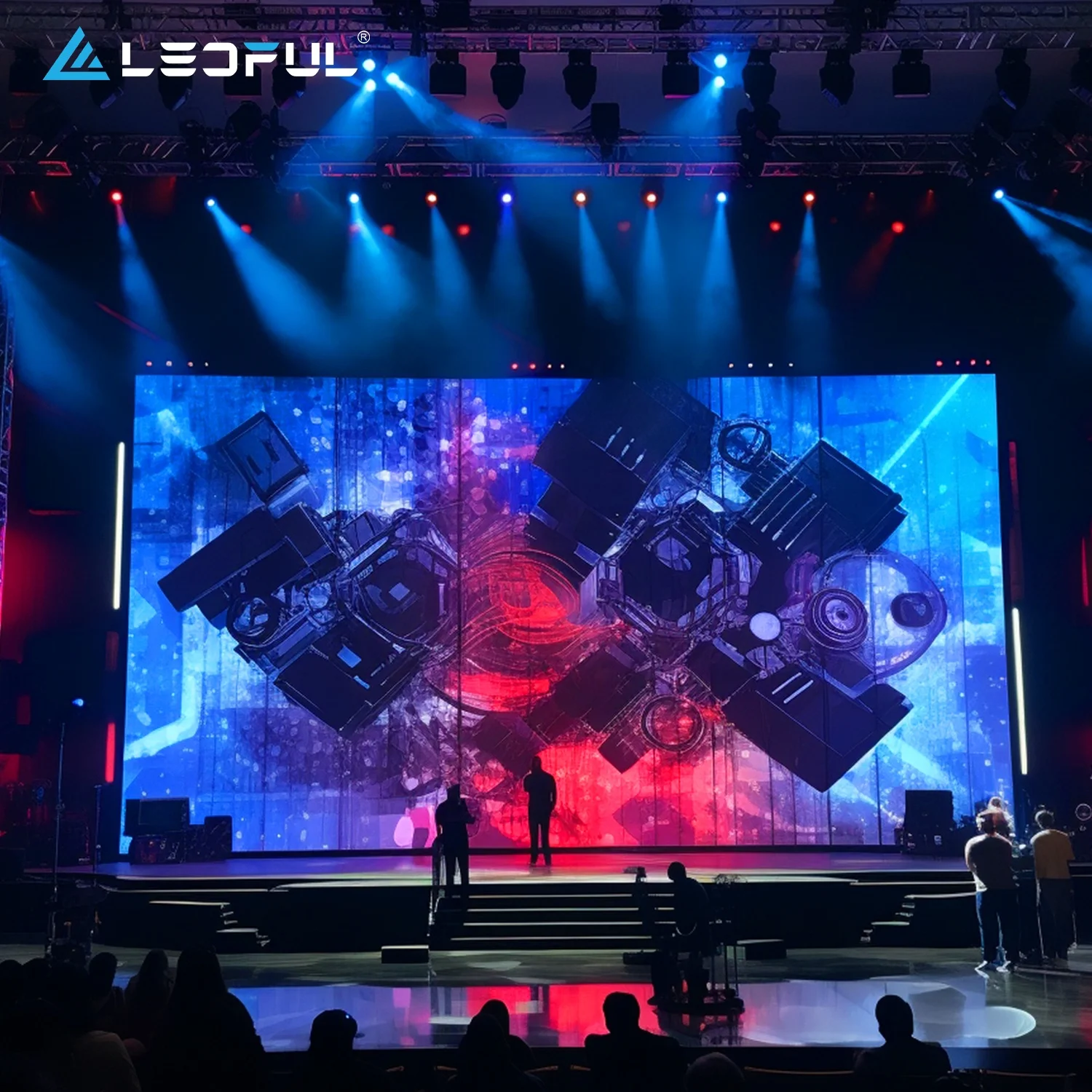 Easy Servicing Front Maintenance Fashion Shows Seamless Screens Curved Rental LED Screen Display Wall