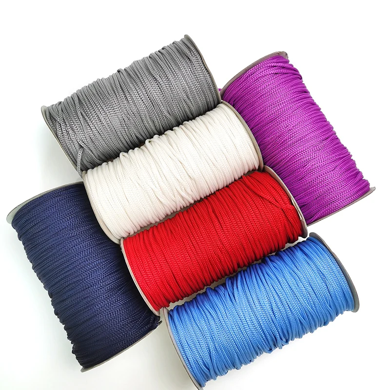 Wholesale Light Viscose Ice Rope 3mm Braided Nylon Rope for Knitting Handmade Bag Cushion Basket Hollow Rope