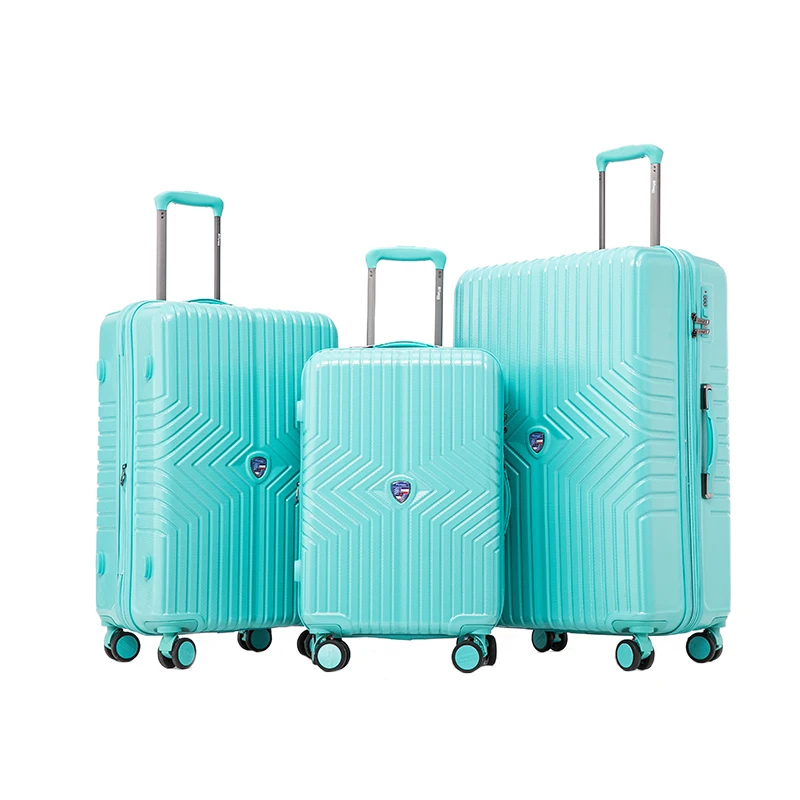 3 Pieces Lightweight PC Travel Trolley Luggages Case Simple Modern Carry-on Suitcases Sets Spinner Degree Wheels For Woman Men