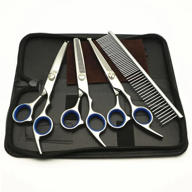 OEM ODM Stainless Steel Home Use Pet Grooming Scissors Sharp Barber Thinning Shears with Cutting Feature for Cat Hairdressing