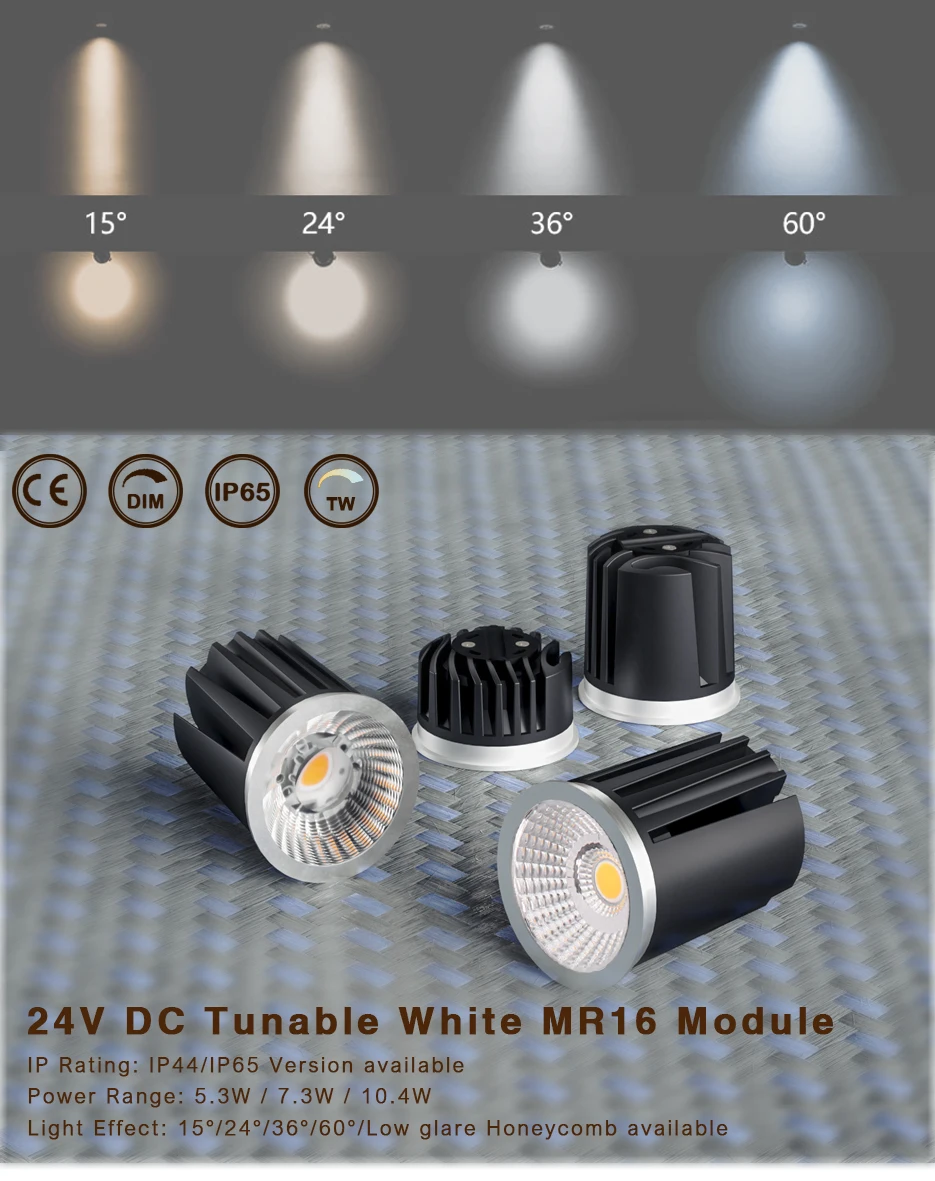 DC24V Lighting LED MR16 MODULE CCT TUNABLE WHITE 2700-6500K 10.4w Tuya Zigbee control MR16 Module