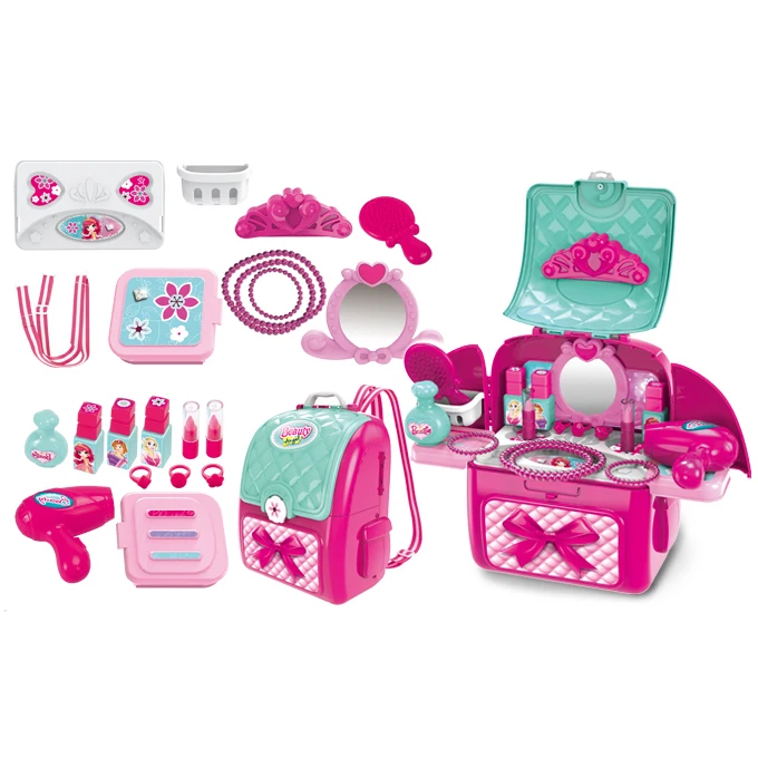 Cheap price children birthday gift girls dresser toys dresser toys makeup set mini backpack
