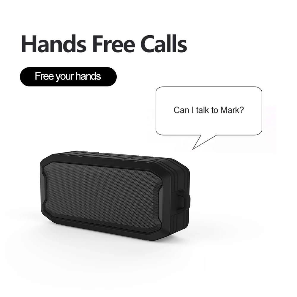 IPX 7 водонепроницаемый беспроводной портативный динамик с FM-радио стерео большой емкости перезаряжаемая батарея