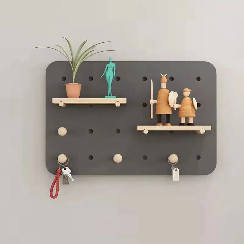 Factory Directly Modern Wood Pegboard Shelf Minimalist Shelving For Electrical box cover