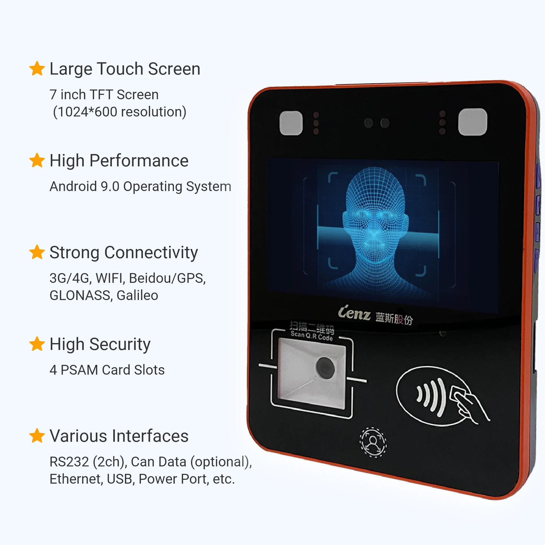 Bus automated fare collection device android pos terminal bus validator afc system automatic ticketing with QR payment