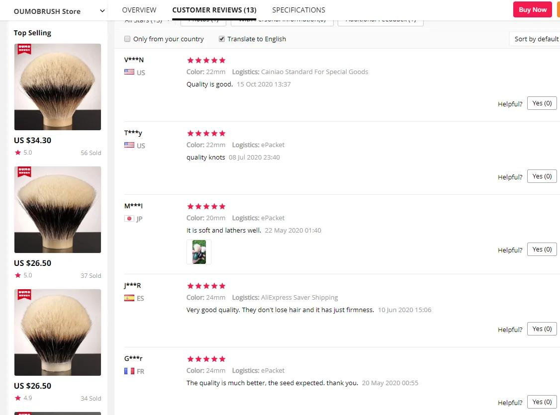 OUMO BRUSH- wholesale soft horse hair shaving brush knot