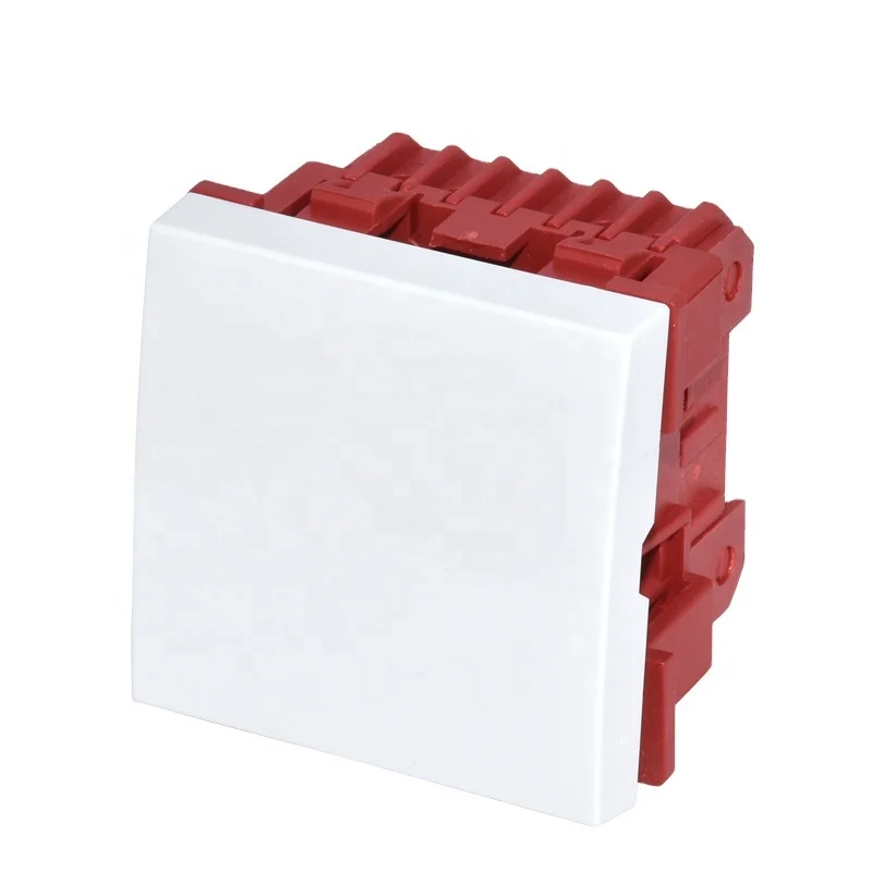 NEPCI Factory 45*45mm 250V 10A One Gang One Way Wall Switch Module XJY-QB-02 Single Gang Big Key Switch