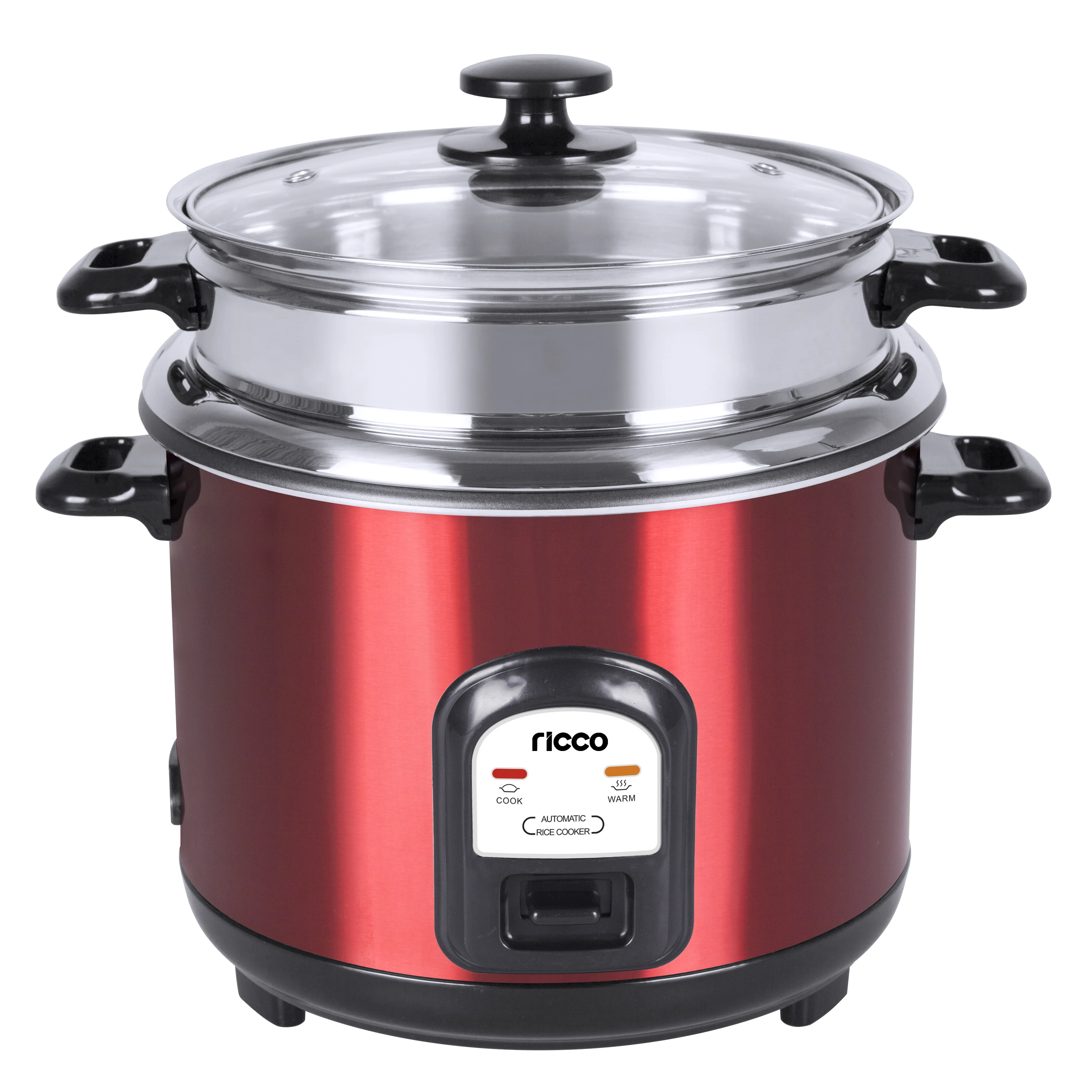 1.8L/2.8L purple color stainless steel cylinder rice cooker with stainless steel steamer and stainless steel inner pot