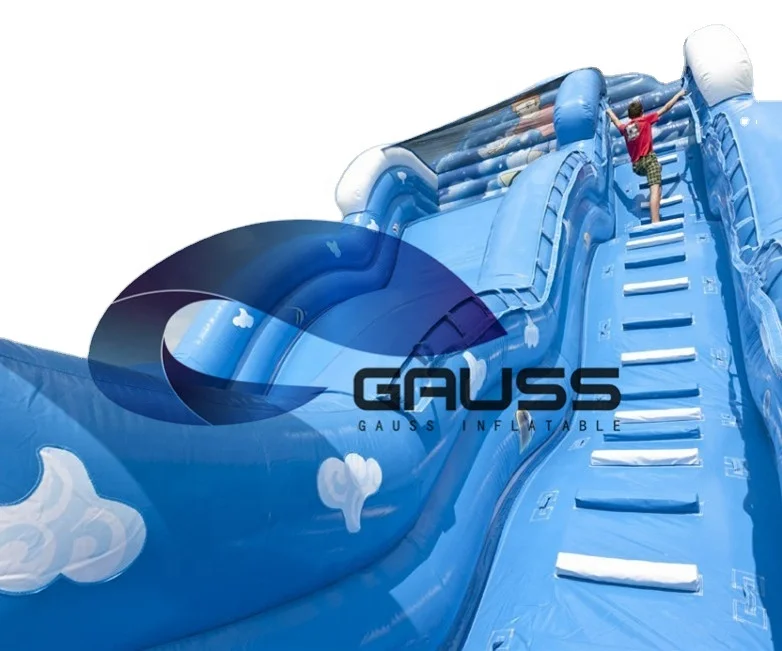 Hot sale blue color water inflatable bouncer slide the city inflatable water slide with pool