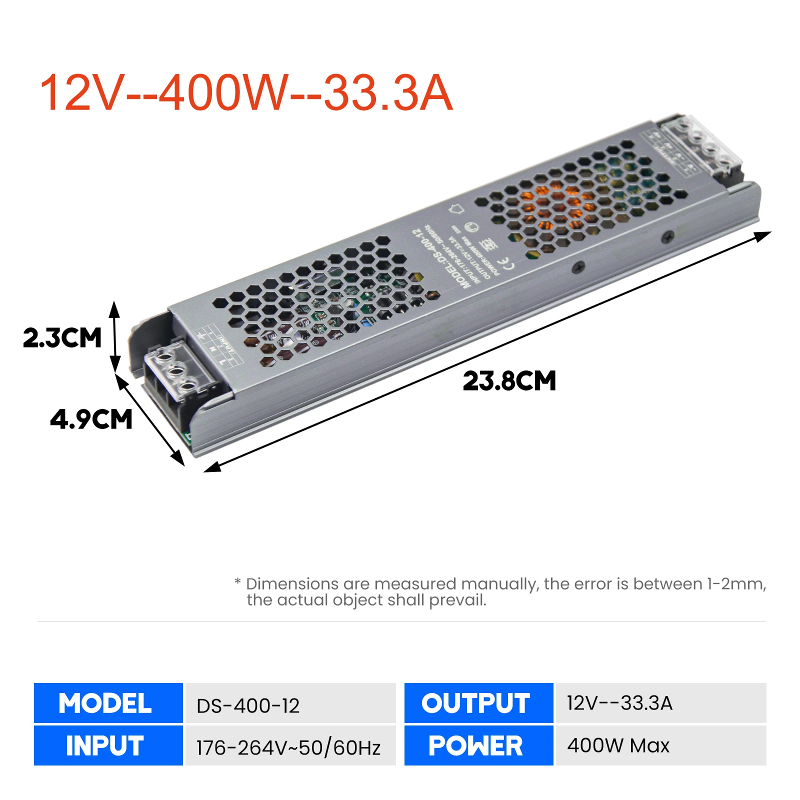 Switching Power Supply DC 12V 24V 60W 80W 100W 120W 200W 300W 400W Lighting Transformer AC 180-250V Source Adapter For LED Strip