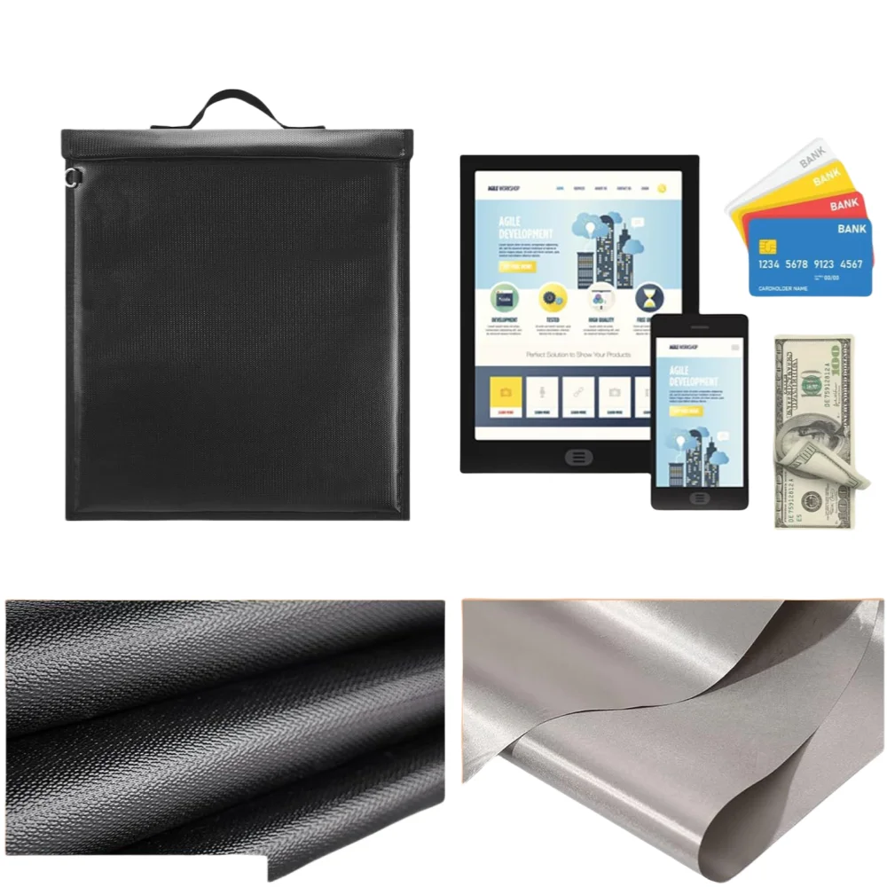 Fireproof Bag Fireproof Document Bags Fireproof Safe and Water Resistant Bag for Money, Legal Documents, Files, Valuables