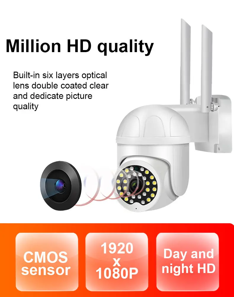 2MP CCTV Color IR Light Audio Security Surveillance Camera YooSee 1080P HD 4X Zoom PTZ IP Camera WiFi Outdoor
