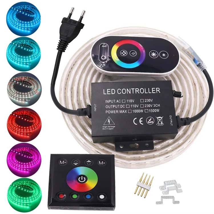 led strip light neon 220v rgb europe with EU UK Plug