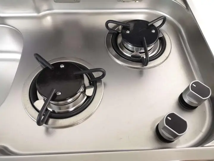 C S A north american CERTIFIED  KITCHEN GAS COOKER TWO  BURNER SINK COMBI  Stainless steel 2 burner RV gas stove GR-904 LR