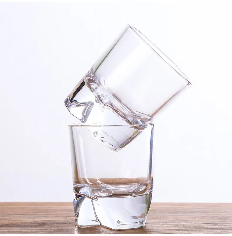 Amazon Hot Sale Clear Whisky Glasses Cups Crystal Rock Shot Glass Whiskey Glass