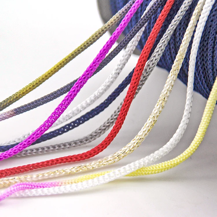 Wholesale Light Viscose Ice Rope 3mm Braided Nylon Rope for Knitting Handmade Bag Cushion Basket Hollow Rope