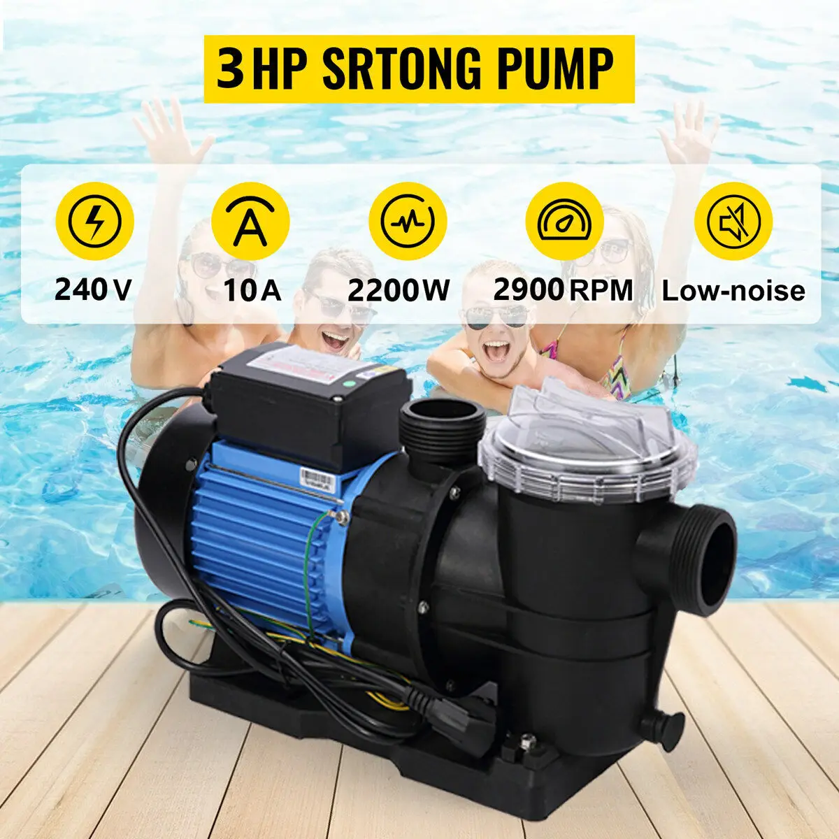 High quality variable commercial electric high speed 0.5hp 1hp 2hp swimming pool water pump