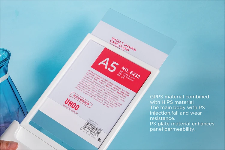 Low MOQ Factory A4 T-Shape Acrylic Advertising Display Stand - Stable and Durable Tabletop Menu Holder