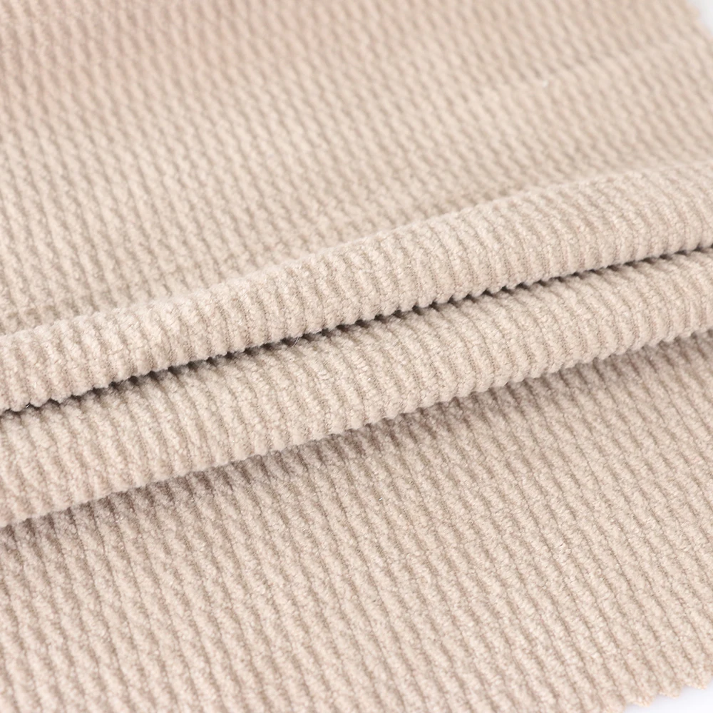 New Arrival 100% Polyester Strip Velvet Fabric for Clothing Knitted Stretch for Jackets for Upholstery and Toys Free Sample