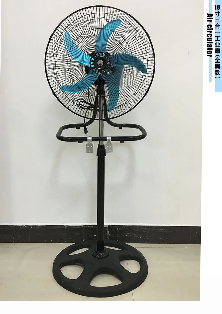 Portable 18-Inch Electric AC Motor Fan 3-Speed Plastic Pedestal Fan with Oscillation & Cooling Function for Home & Garage Use