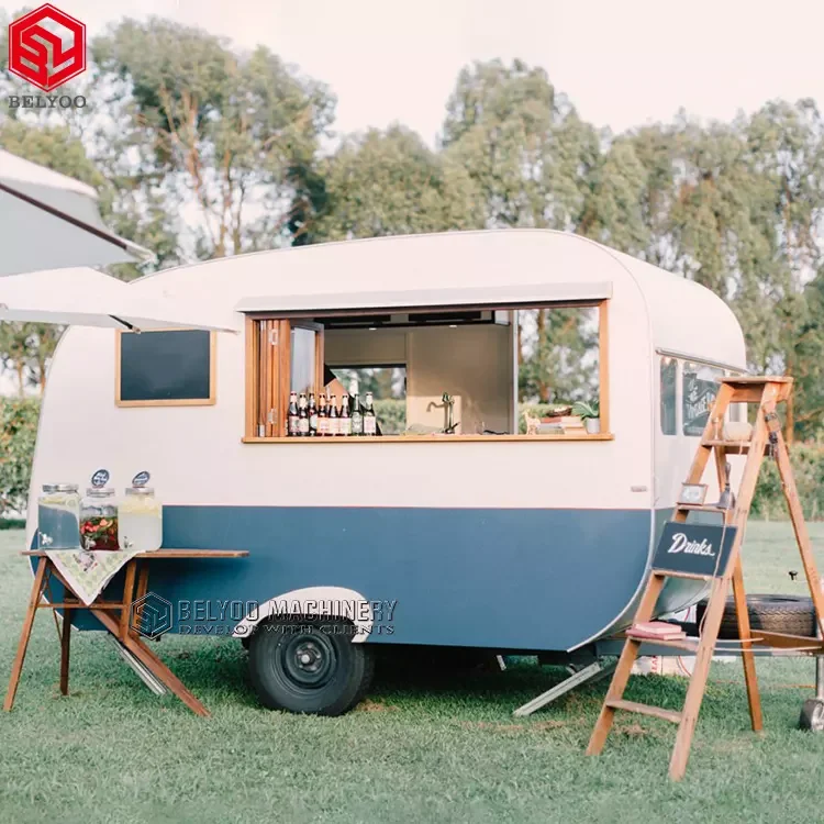 New Design Street Food Truck Juice Vending Cart Mobile Salon Trailer Ice Cream Truck Coffee Carts Mobile Bar Trailer
