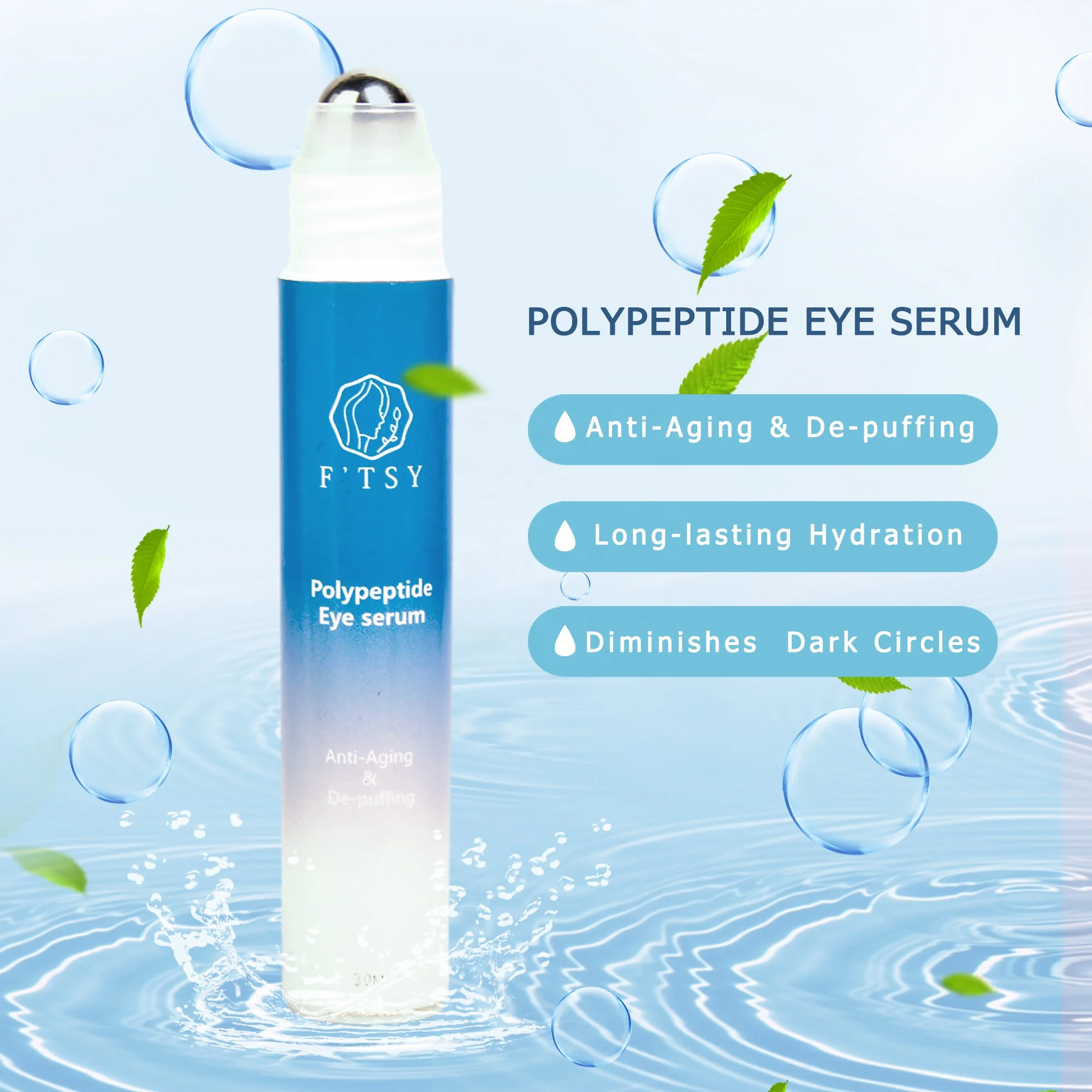 Dark Circle Brightening Eye Serum De-Puffing Eye Roller Massage Serum Under Eye Roller Cream