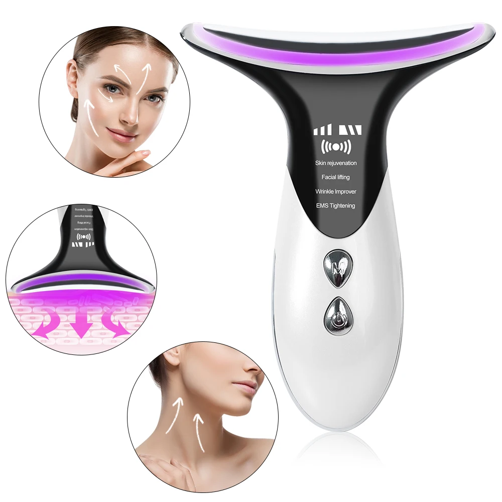 Home Use Beauty Device Skin Firming Wrinkle Removal Face & Neck Lifting And Tighten Double Chin Reducer Vibration Massager