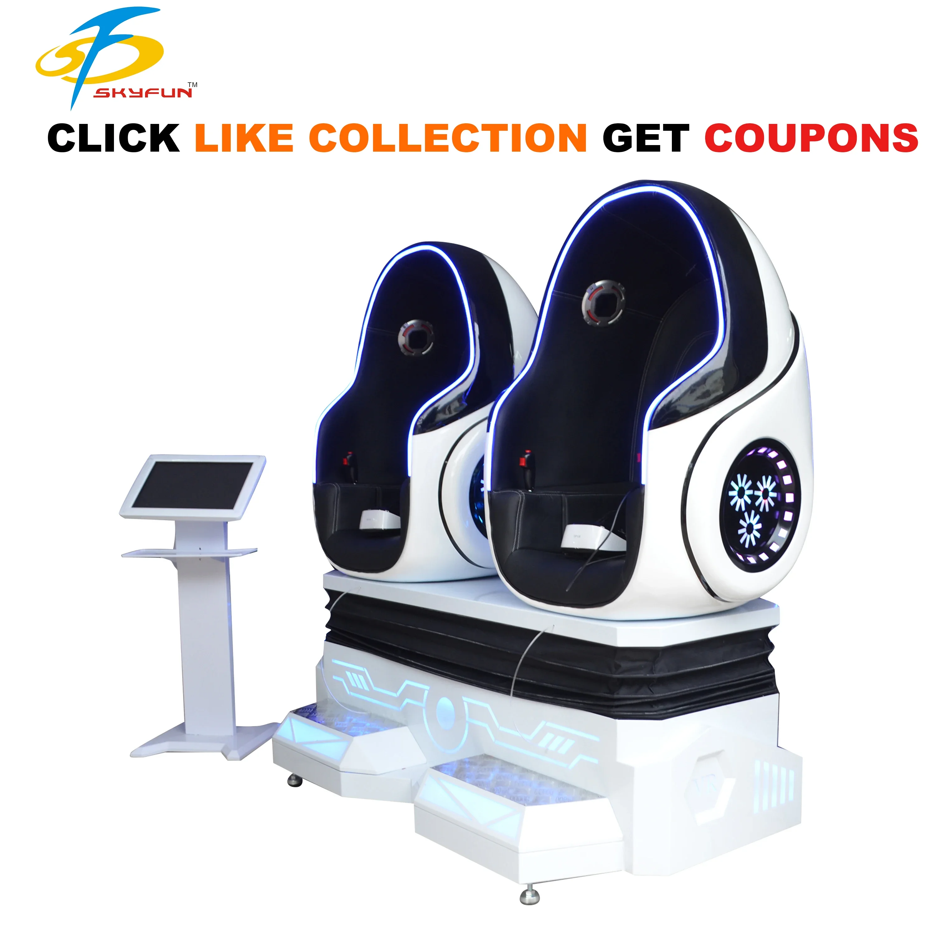 New Amusement Park Rides Virtual Reality 9D VR Cinema VR 9D Cinema Simulator VR Egg Chair