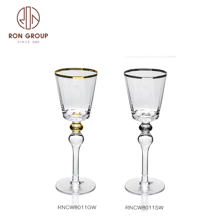 creative unique colored long stem cup drinkware glass red wine glasses
