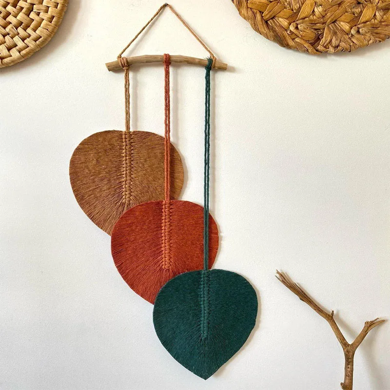 Unique wall decorations for home planter hooks plant macrame  tapestry photo farmhouse hanging macrame Leaf wall hanging