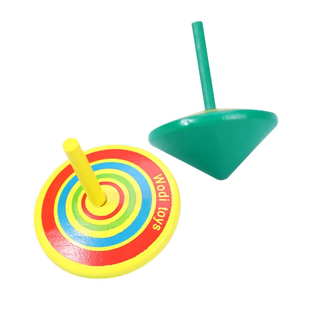 New Arrival Wholesale  Classic Wooden Spinning Tops Educational Montessori Kids Wood Gyroscope toys