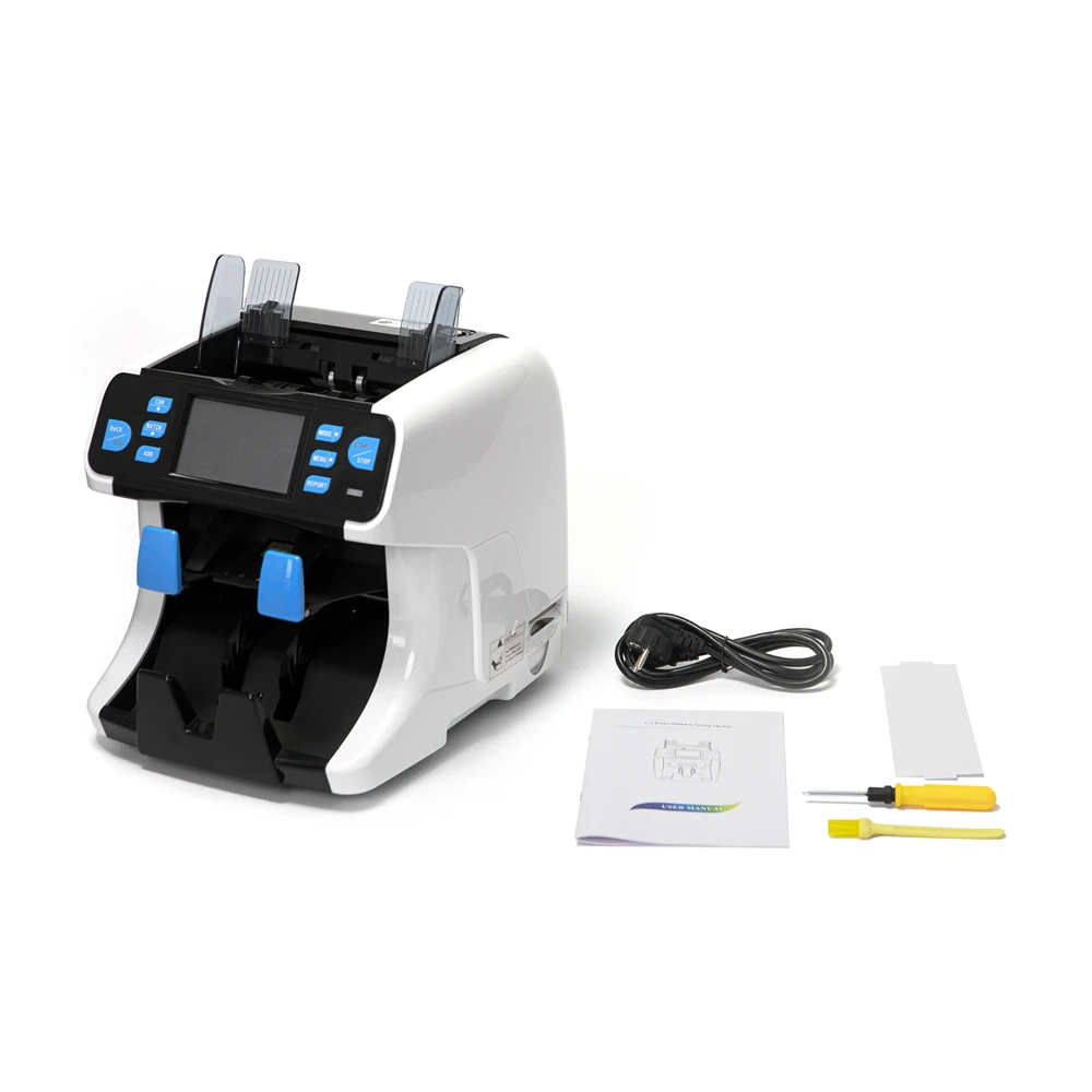 2 Pockets Money Counting Machine  Sorting Machine Bill Counter Professional Bill Sorting Machine Currency Detector Counter
