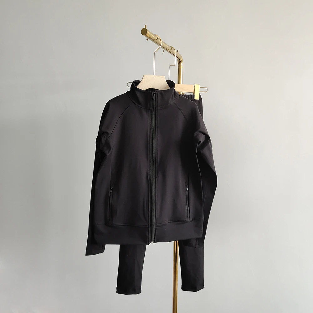 Custom colors popular hot sales custom cotton dance training wear sportswear outfit black