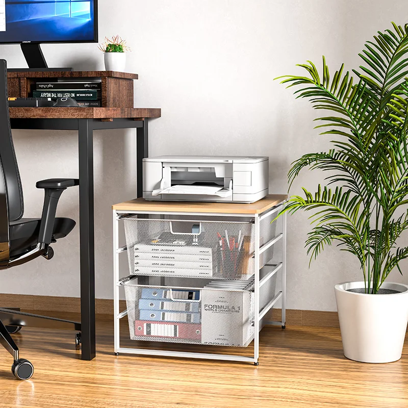 WIREKING Drawer Type Household Storage Rack Utility Cart Storage Cart on Wheels with 10 Drawers