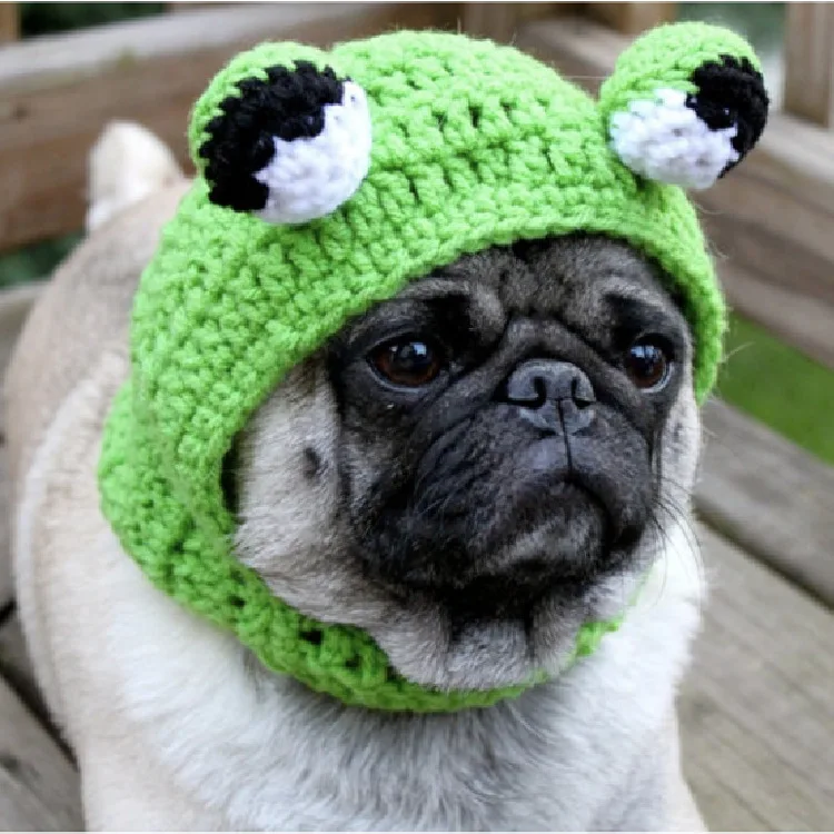 Mini pet hat Funky look custom label logo hat hand-woven knitted beanie pet dog accessory dog bonnet mini hat for pet