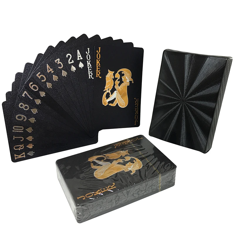 GS-18179 Black Foil Playing Cards Color Printing PET Plastic Poker Cards