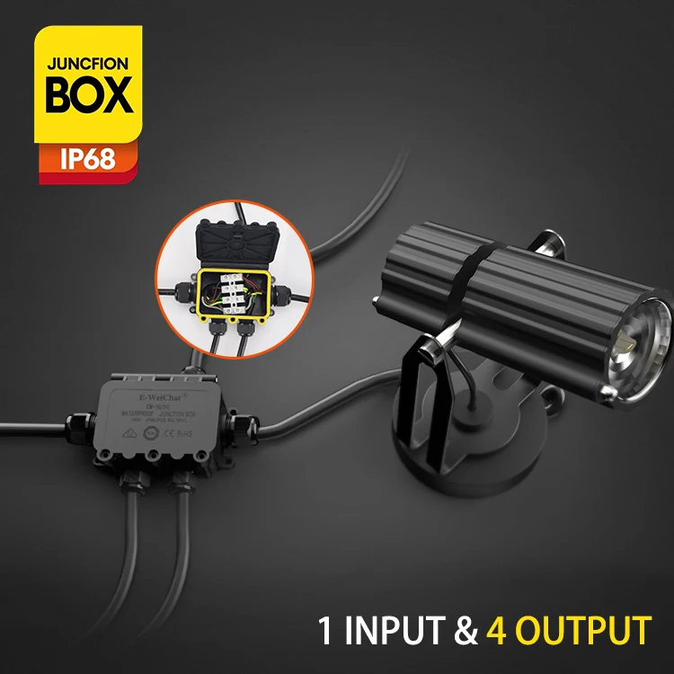 Black All Weather Open Electrical Connection Box Waterproof IP68 External Junction Box with Terminal Block