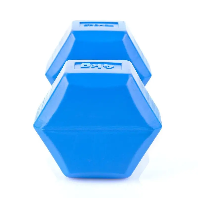 Hexagon  plastic sand filled cement dumbbell