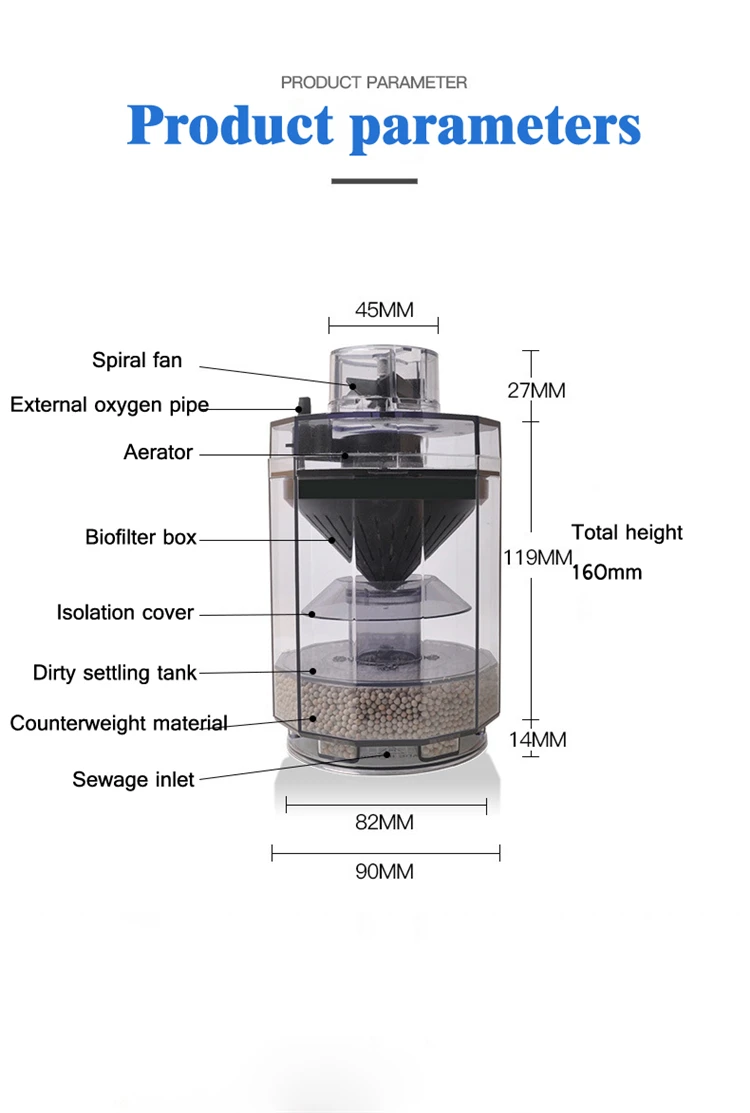 Aquarium Filter Ultra-quiet External Suction Pan Automatic Fish Excrement Filter Circulation Three in One Filter Pump
