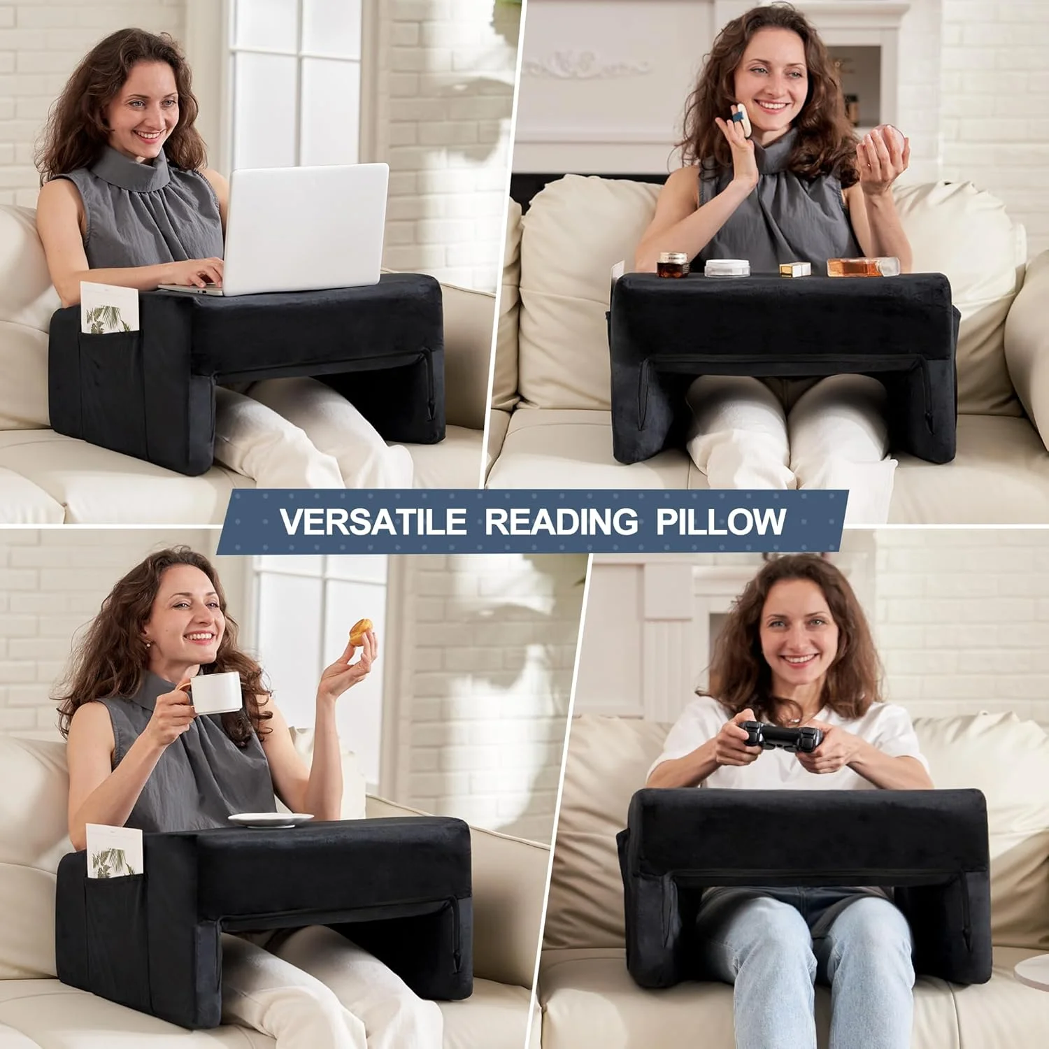 Custom Orthopedic Reading Pillow Arm Rest Pillow Memory foam Lap Desk Gaming Pillow for Reading Gaming Sitting in Bed