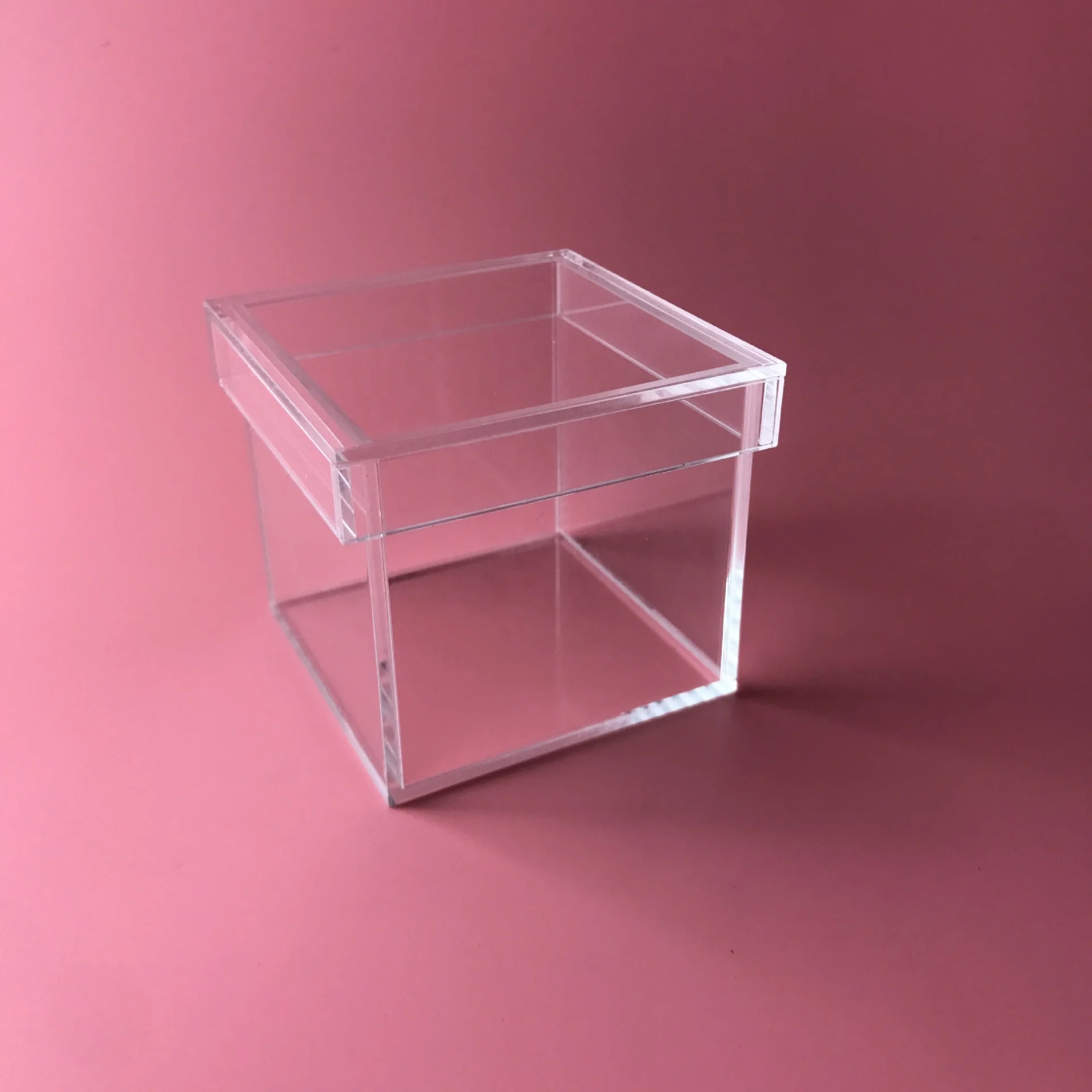 Acryl Custom Hand High Transparent square Jewelry Storage Plastic Box Can Be Printed LOGO