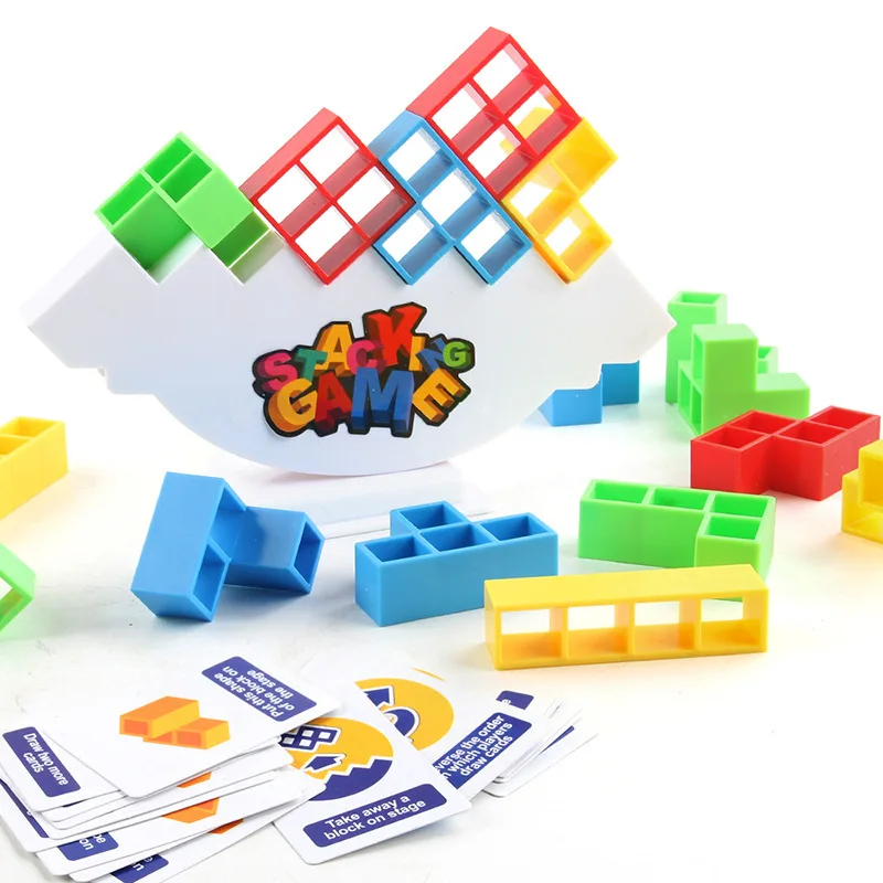 Early-Education Swing Stack High Building Block Puzzle Balance Game Toys 48 PCS Set