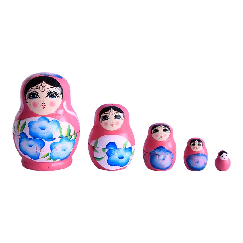10 CM Five-layer Russian Matryoshka doll combination holiday gift cross-border in stock wooden craftwork home decoration