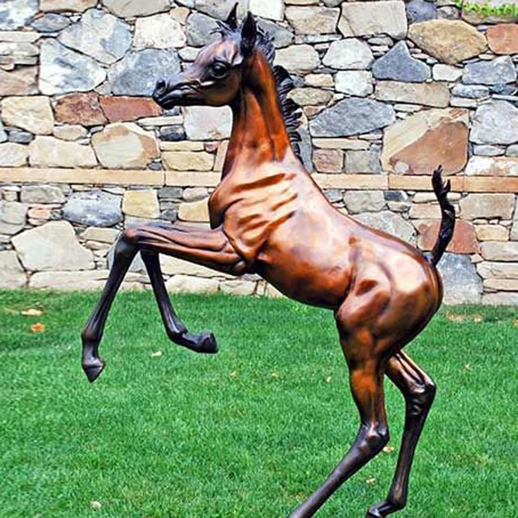 China Wholesale bronze arabian rearing horse sculpture for sale
