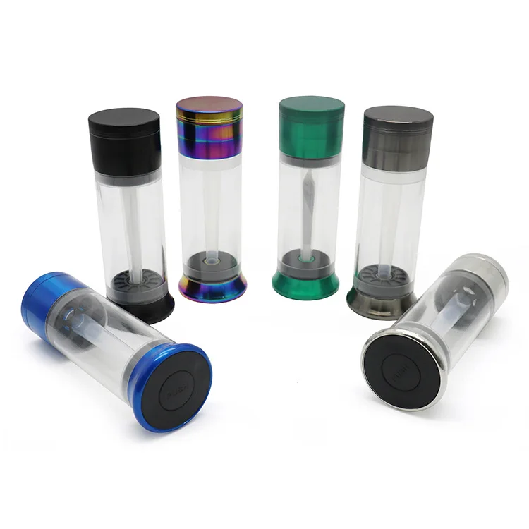 52mm Zinc Alloy Manual Herb Grinder Dry Herb Flower Crusher Cigarettes Rolls Detachable 4 Layers Pre-rolled Grind Machine